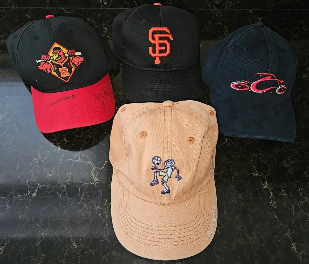 Lot of 4 Toddler/Youth Hats - Sf Giants, Life is Good Soccer, Red Wings, OCC